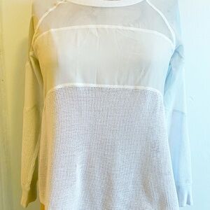 Sandro white multi textured T shirt